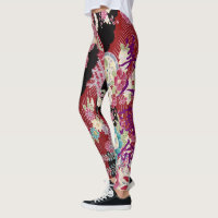 Oriental Kimono Print Leggings