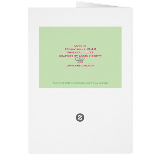 ORIENTAL LILIES - CHRISTIAN GREETING (Back)