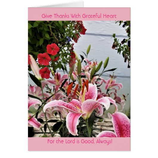 ORIENTAL LILIES - CHRISTIAN GREETING CARDS (Front)