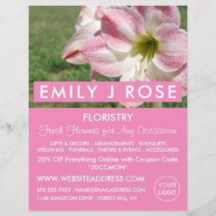 Oriental lilies, Florist, Floristry Advertising Flyer