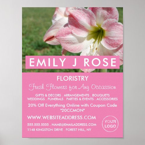 Oriental lilies Florist Floristry Advertising Poster