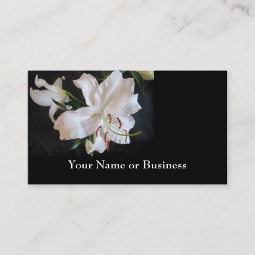 Customizable Oriental Lily Business Card