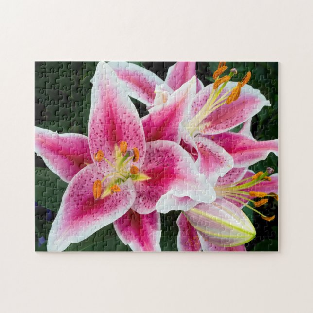 Oriental Lily Closeup in Full Bloom Jigsaw Puzzle (Horizontal)