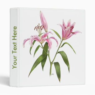 Oriental Lily - Stargazer 3 Ring Binder