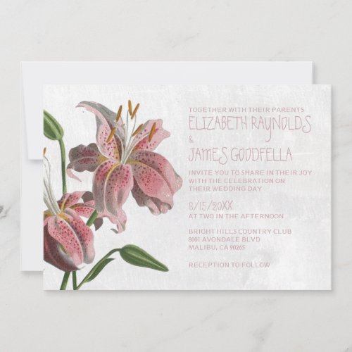 Oriental Lily Wedding Invitations