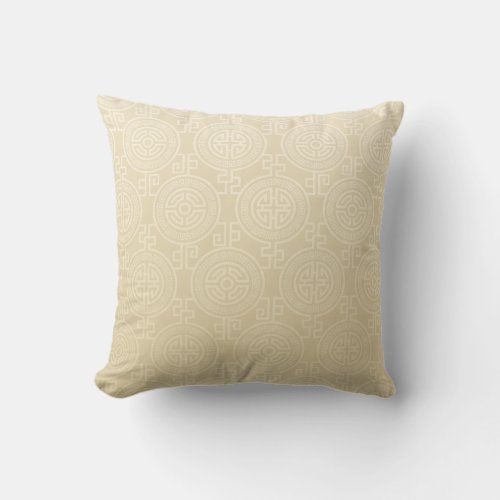 Oriental Long Life Symbol jacquard  wheat Throw Pillow