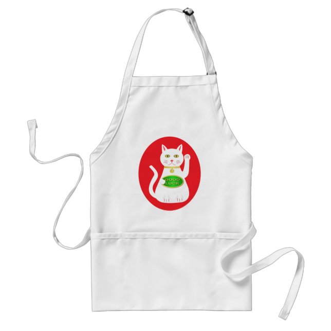 Oriental Lucky Cat Adult Apron (Front)