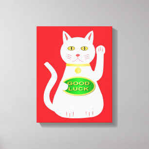Oriental Lucky Cat Canvas Print