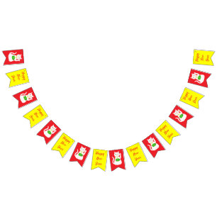 Oriental Lucky Cat Custom Chinese New Year Bunting Flags