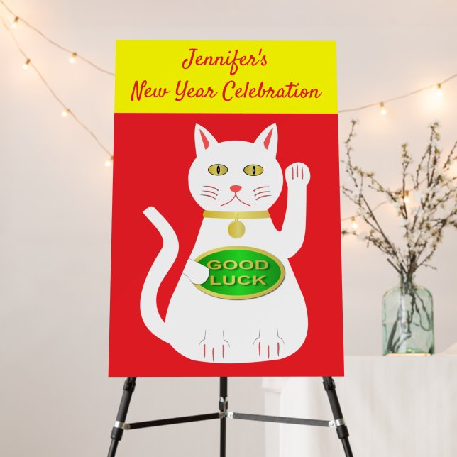 Oriental Lucky Cat Custom Chinese New Year Foam Board (In Situ (Stand))
