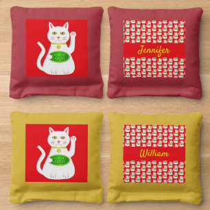 Oriental Lucky Cat Custom Cornhole Bags