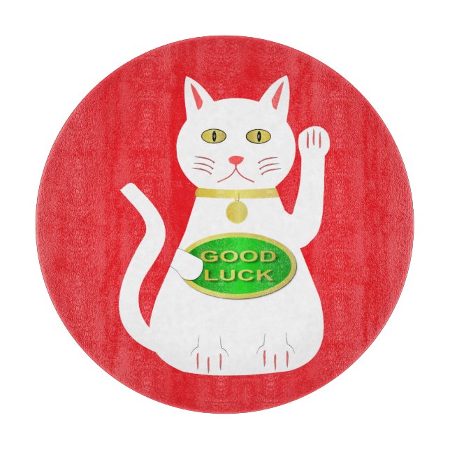 Oriental Lucky Cat Cutting Board (Front)