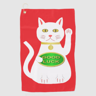Oriental Lucky Cat Golf Towel