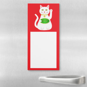 Oriental Lucky Cat Magnetic Notepad