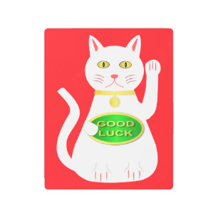 Oriental Lucky Cat Metal Print