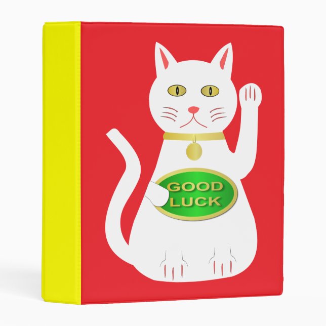 Oriental Lucky Cat Mini Binder (Front/Spine)