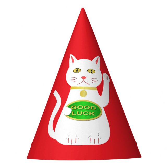 Oriental Lucky Cat Party Hat (Front)