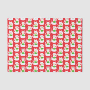 Oriental Lucky Cat Patterned Tissue Paper