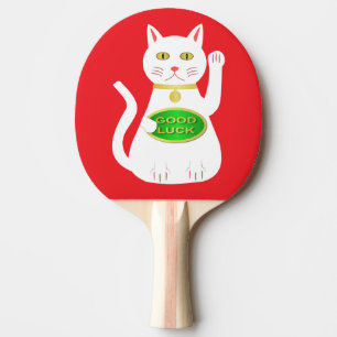 Oriental Lucky Cat Ping Pong Paddle