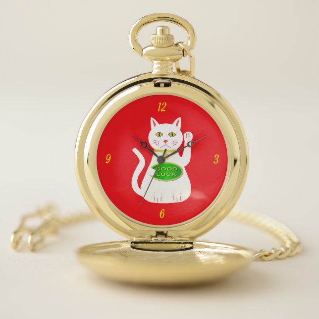 Oriental Lucky Cat Pocket Watch (Inside)