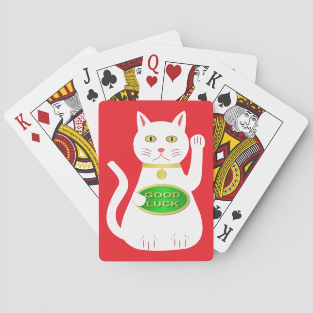 Oriental Lucky Cat Poker Cards (Back)
