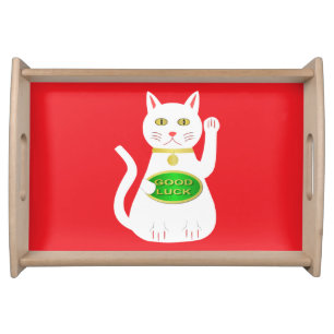Oriental Lucky Cat Serving Tray