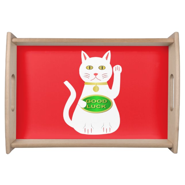 Oriental Lucky Cat Serving Tray (Front)