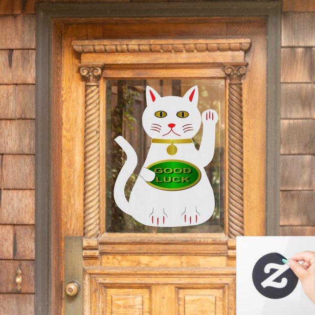 Oriental Lucky Cat Shaped Window Cling (Home Door)