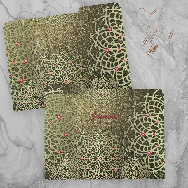 Oriental Luxury Faux Gold Jeweled Mandala  File Folder (Creator Uploaded)