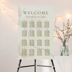 Oriental Magnolia 16 Table Seating Chart Foam Board