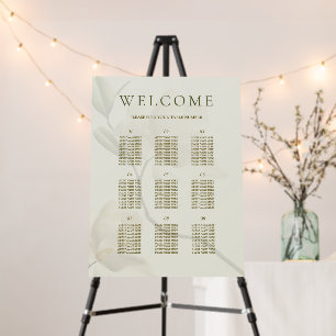Oriental Magnolia 9 Table Seating Chart Foam Board