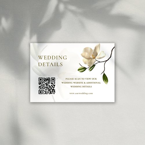 Oriental Magnolia Wedding Details Enclosure Card