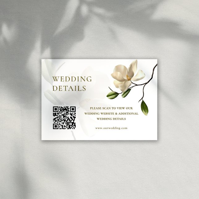 Oriental Magnolia Wedding Details Enclosure Card (Oriental Magnolia Wedding Details Enclosure Card)