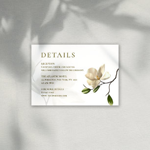 Oriental Magnolia Wedding Details Enclosure Card