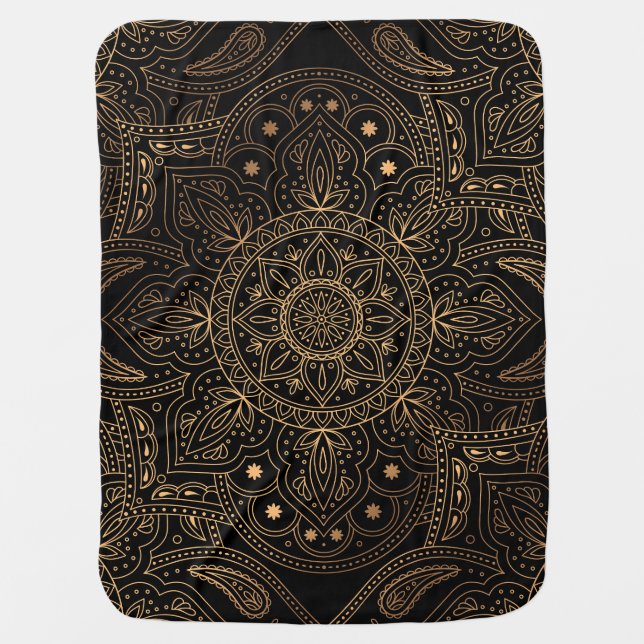 Oriental Mandala, Luxury Vintage Pattern. Baby Blanket (Front)