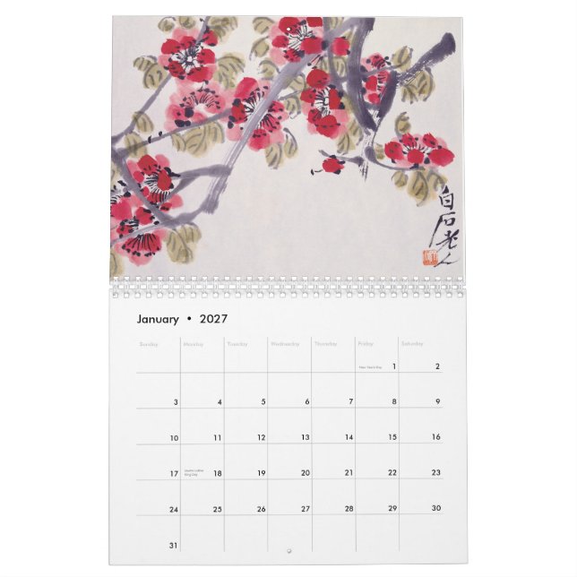 Oriental Master Art Plants Calendar (Jan 2027)