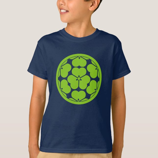 Oriental Matcha Green Chosokabe Japan Mon Art T-Shirt (Front)