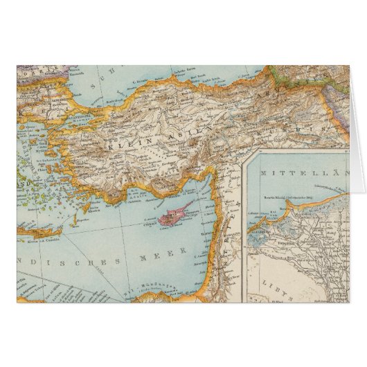 Oriental Mediterranean Map Cards (Front Horizontal)