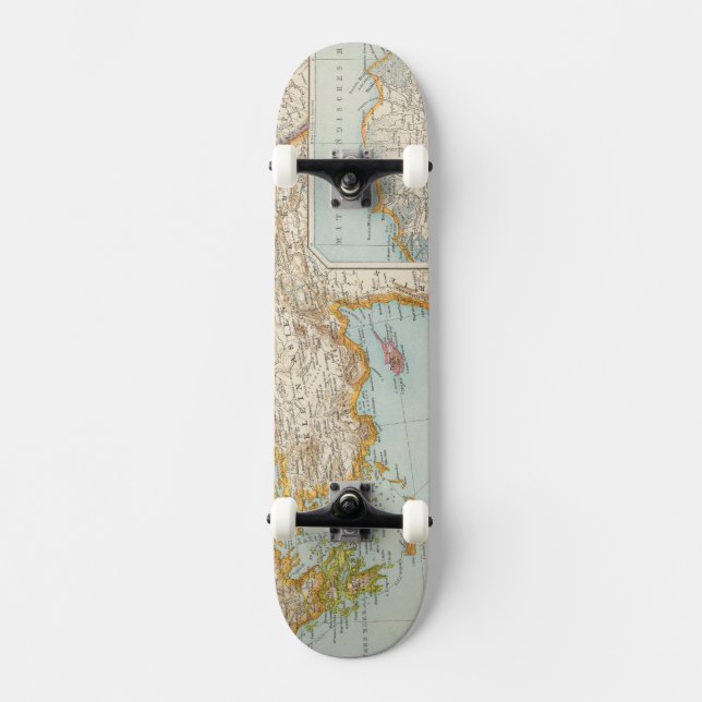 Oriental Mediterranean Map Skateboard (Front)