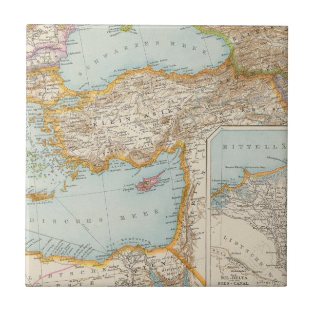 Oriental Mediterranean Map Tile (Front)