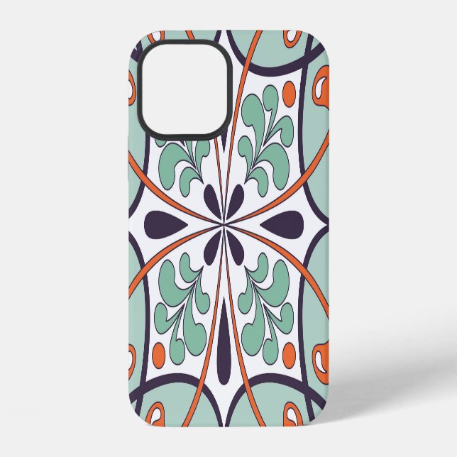 Oriental Moroccan Tile Floral Design Iphone Case (Back)