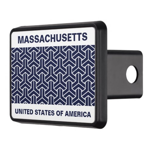 Oriental Navy Blue White Japan Bishamon Pattern Hitch Cover