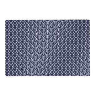 Oriental Navy Blue White Japan Bishamon Pattern Placemat