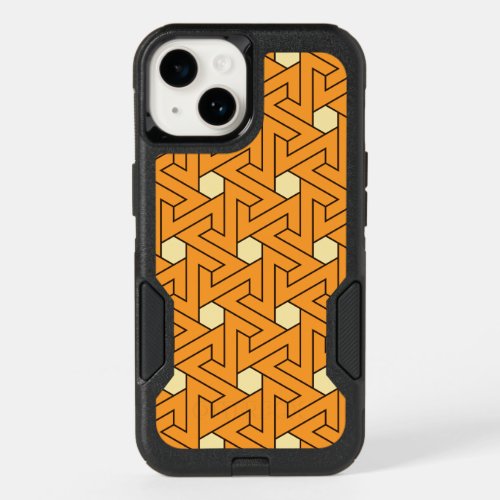 Oriental Orange Beige Egyptian Triangle Shape OtterBox iPhone 14 Case