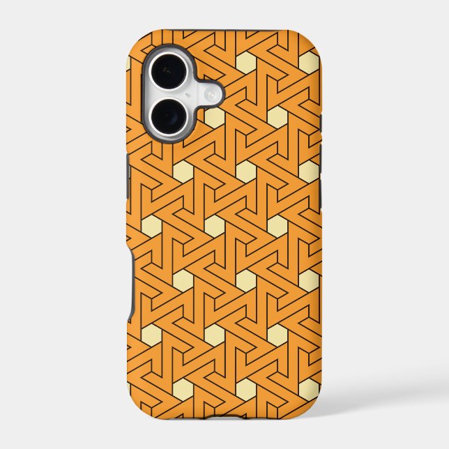 Oriental Orange Beige Triskelion Egyptian Pattern Case-Mate iPhone Case (Back)