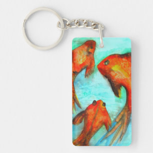 Oriental orange goldfish keychain