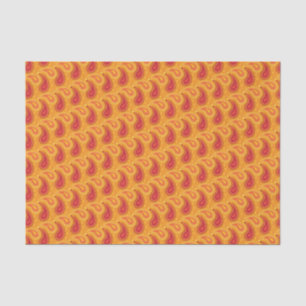Oriental Orange Persian Paisley Pattern Tissue Paper