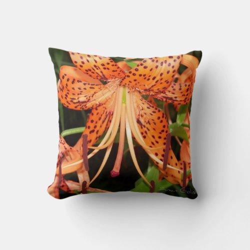 Oriental Orange Tiger Lily Pillows
