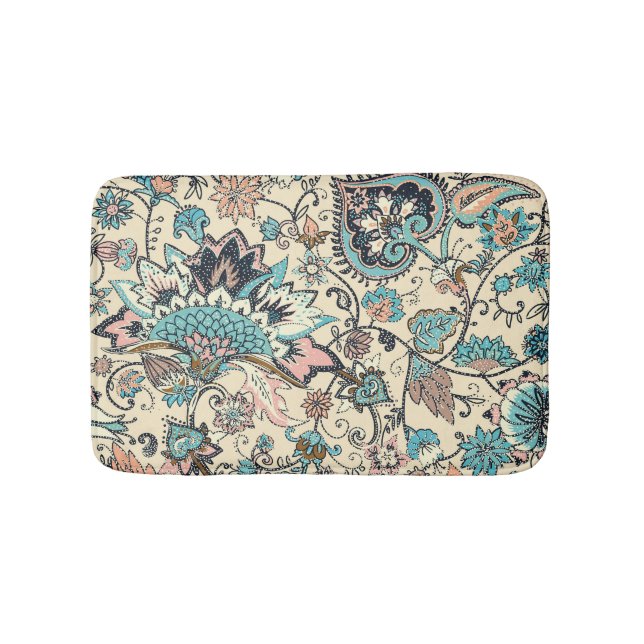 Oriental Paisley: Stylized Textile Elegance. Bath Mat (Front)