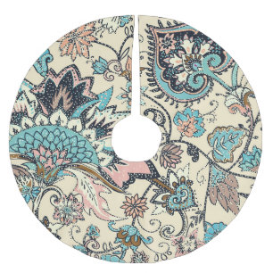 Oriental Paisley: Stylized Textile Elegance. Brushed Polyester Tree Skirt